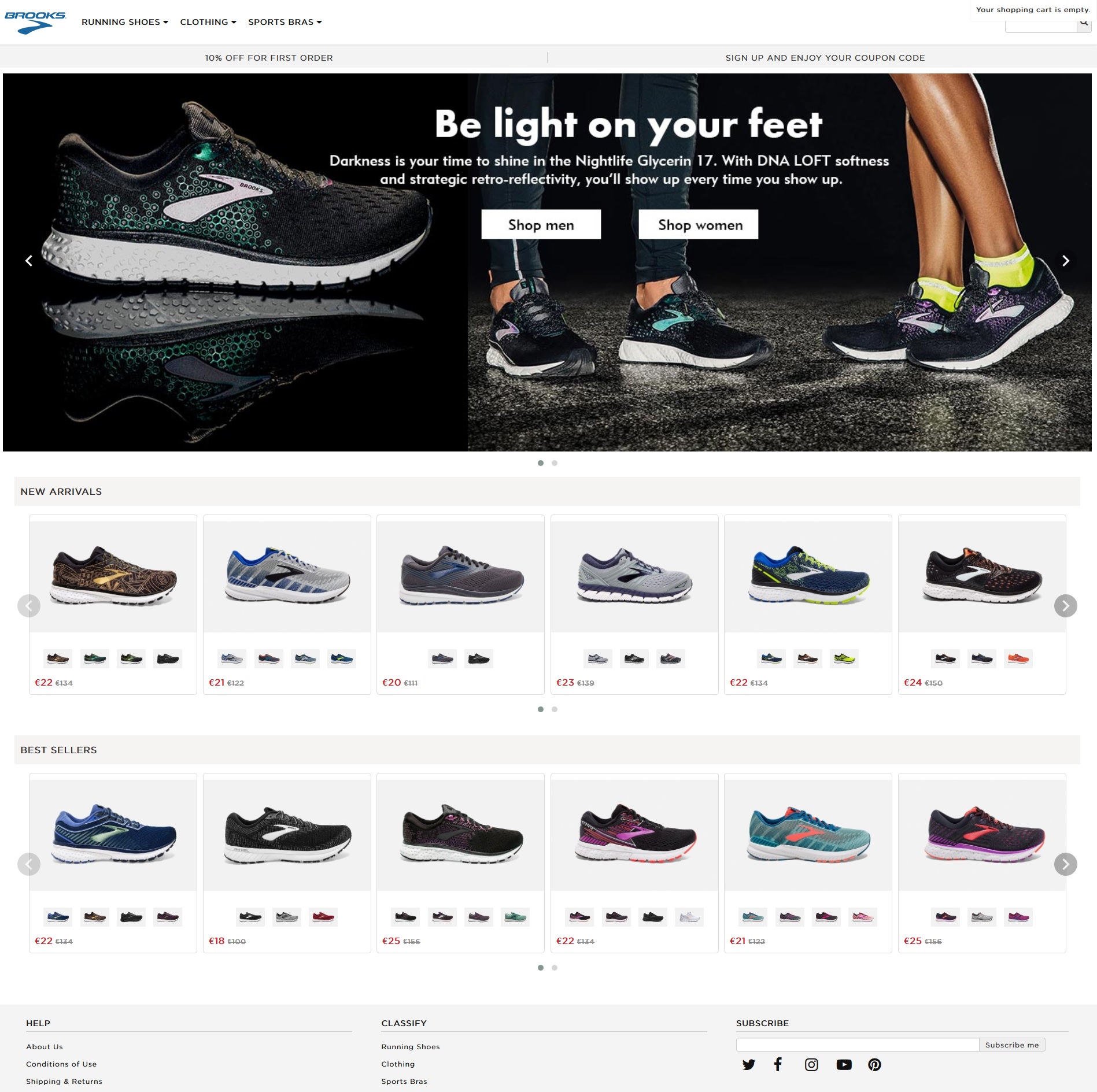 Vente contrefaçon chaussures Brooks sur le web