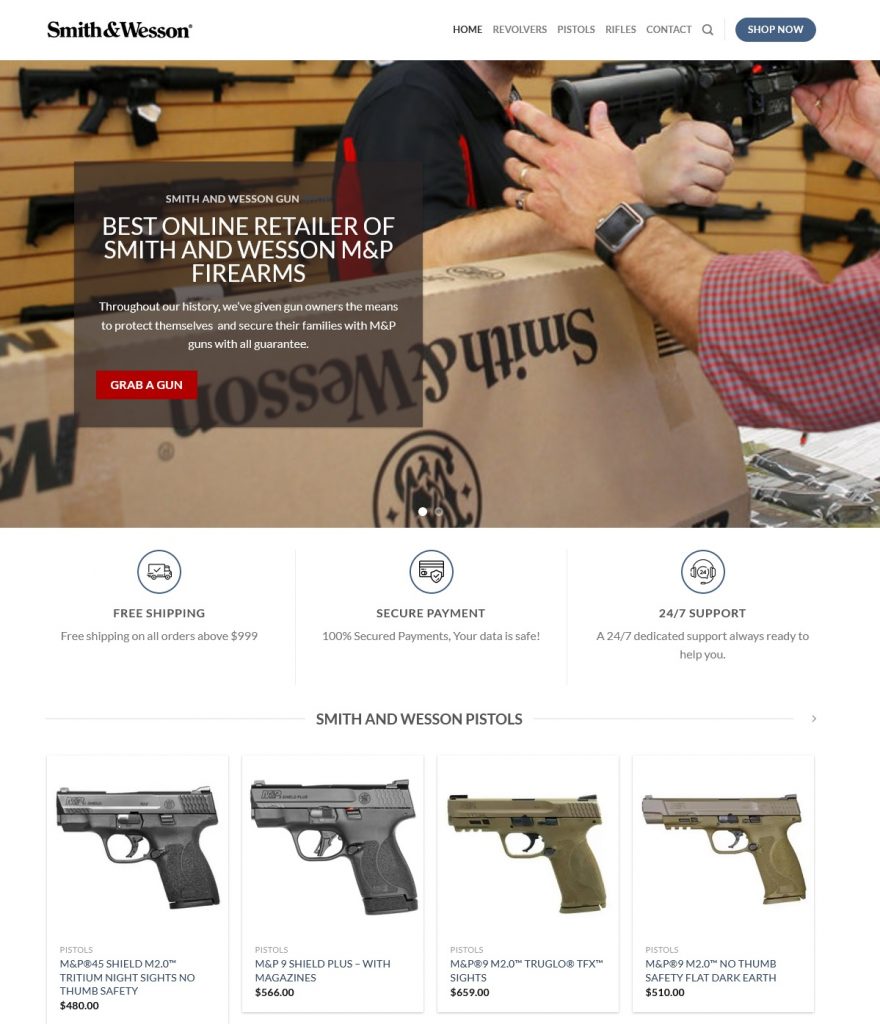 arnaque vente arme à feu Smith & Wesson