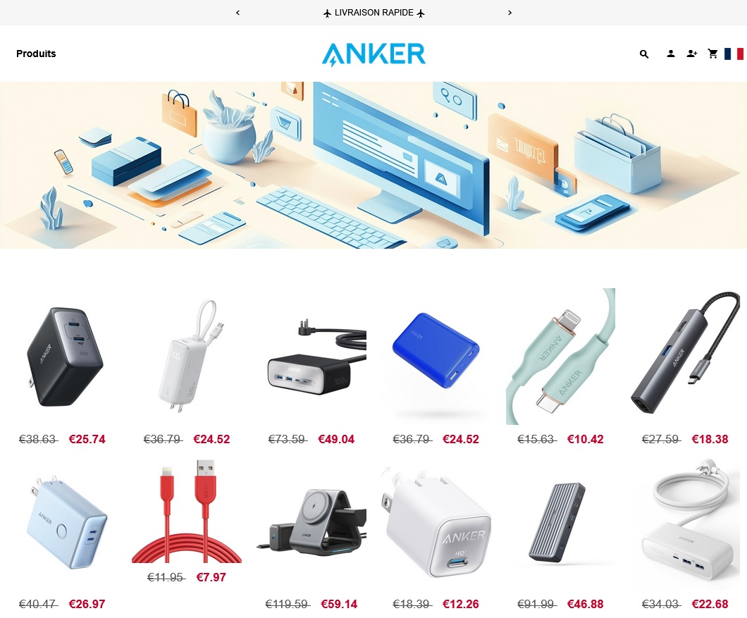 Faux site Anker France Paris