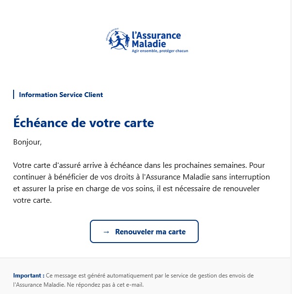 Phishing Assurance Maladie